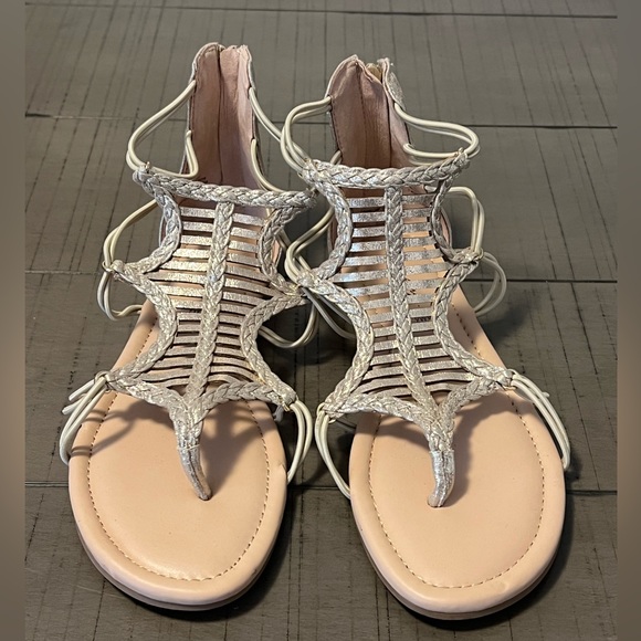 NWT Addition-Elle 9WW gold metallic gladiator sandals - Picture 4 of 12